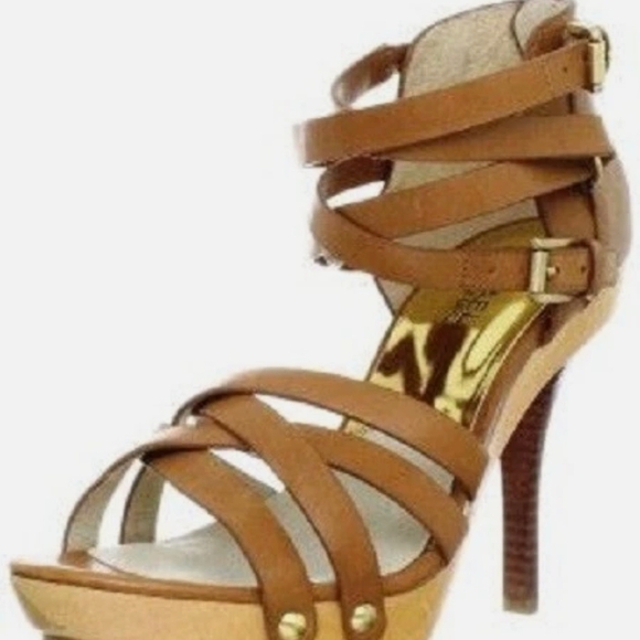Michael Kors Tan Strappy Heels - Picture 1 of 5